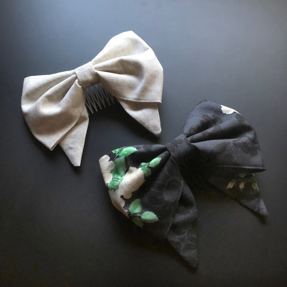 Set of 2 Handmade Victorian Inspired Floral Fabric